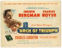 8p008 ARCH OF TRIUMPH TC '47 Ingrid Bergman & Charles Boyer, novel by Erich Maria Remarque!