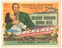 8p012 BACKLASH TC '56 Richard Widmark knew Donna Reed's lips but not her name!