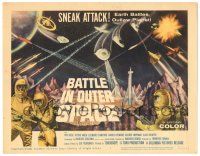 8p017 BATTLE IN OUTER SPACE TC '60 Uchu Daisenso, Toho sci-fi, Earth battles outlaw planet!