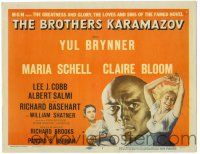 8p035 BROTHERS KARAMAZOV TC '58 huge headshot of Yul Brynner, sexy Maria Schell & Claire Bloom!