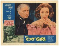 8p386 CAT GIRL LC #8 '57 human-feline monster Barbara Shelley, to caress her is to tempt death!