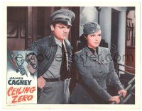 8p390 CEILING ZERO LC R56 c/u of James Cagney & June Travis in uniform, directed by Howard Hawks
