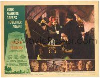 8p405 COMEDY OF TERRORS LC #1 '64 Vincent Price & Peter Lorre put Basil Rathbone into casket!