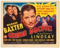 8p044 CRIME DOCTOR TC '43 detective Warner Baxter has amnesia and doesn't know who he is!