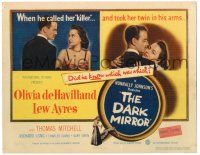 8p050 DARK MIRROR TC '46 Lew Ayres loves one twin Olivia de Havilland and hates the other!