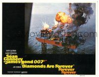 8p445 DIAMONDS ARE FOREVER LC #6 R80 James Bond spy action, cool image of oil rig blowing up!