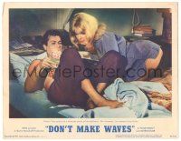 8p453 DON'T MAKE WAVES LC '67 sexy Sharon Tate shows Tony Curtis photo of her beefcake boyfriend!