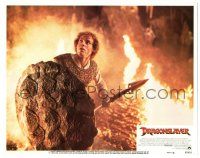 8p457 DRAGONSLAYER LC #3 '81 cool image of Peter MacNicol w/spear & fire!