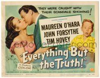 8p066 EVERYTHING BUT THE TRUTH TC '56 sexy Maureen O'Hara got caught with her scandals showing!