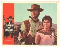 8p483 FISTFUL OF DOLLARS LC #3 '67 Sergio Leone, Clint Eastwood & pretty Marianne Koch!