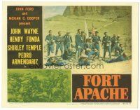 8p493 FORT APACHE LC #2 '48 John Wayne, Henry Fonda, Shirley Temple, Victor McLaglen, plus cool art!