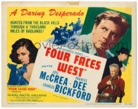 8p074 FOUR FACES WEST TC '48 Joel McCrea, Frances Dee, the strangest desperado ever!