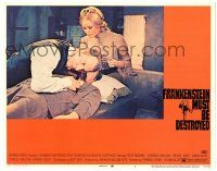 8p496 FRANKENSTEIN MUST BE DESTROYED LC #1 '70 Peter Cushing leans over man on table!