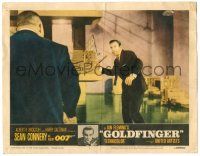 8p523 GOLDFINGER LC #4 '64 Sean Connery as James Bond 007 & Harold Sakata as Oddjob!