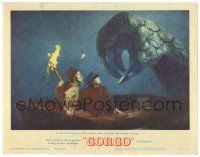 8p527 GORGO LC #3 '61 special effects image of huge monster hand reaching for guys in boat!