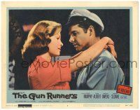 8p538 GUN RUNNERS LC #6 '58 close up of Audie Murphy & Patricia Owens, written by Ernest Hemingway