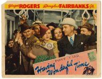 8p545 HAVING WONDERFUL TIME LC '38 Ginger Rogers is a New York City typist in crowded subway car!