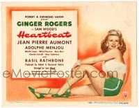 8p090 HEARTBEAT TC '46 great full length art of super sexy Ginger Rogers showing legs!