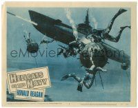 8p549 HELLCATS OF THE NAVY LC #7 '57 cool artwork of underwater divers, submarine & mines!