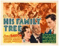 8p095 HIS FAMILY TREE TC '35 James Barton, Margaret Callahan, Addison Randall, cool art!