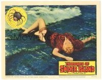 8p569 HORRORS OF SPIDER ISLAND LC #7 '62 image of sexy woman washed up on beach after plane crash!