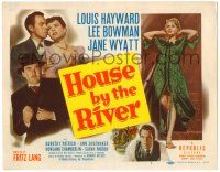 8p097 HOUSE BY THE RIVER TC '50 Fritz Lang, Louis Hayward, Lee Bowman, Jane Wyatt!