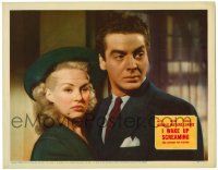 8p580 I WAKE UP SCREAMING LC '41 great close up of Victor Mature & sexy Betty Grable!