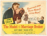 8p150 MODEL & THE MARRIAGE BROKER TC '52 Scott Brady kisses Jeanne Crain, smoking Thelma Ritter!