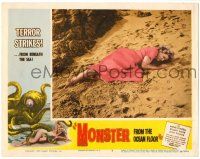 8p687 MONSTER FROM THE OCEAN FLOOR LC #7 '54 great image of sexy Anne Kimbell on beach!