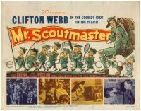 8p153 MR SCOUTMASTER TC '53 great artwork of Clifton Webb hiking with Boy Scouts!