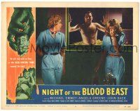 8p711 NIGHT OF THE BLOOD BEAST LC #6 '58 cool border art, Ross Sturlin scares sexy girls!