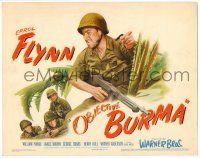 8p163 OBJECTIVE BURMA TC '45 artwork of paratrooper Errol Flynn winning World War II!
