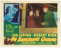 8p720 ON DANGEROUS GROUND LC #3 '51 Nicholas Ray noir classic, Robert Ryan, Ida Lupino & Ward Bond!