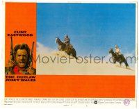 8p736 OUTLAW JOSEY WALES int'l LC #5 '76 Clint Eastwood & Chief Dan George on horseback in desert!