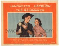 8p774 RAINMAKER LC #7 '56 great close up of laughing Burt Lancaster & Katharine Hepburn!
