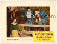8p777 RED PONY LC #5 '49 Robert Mitchum really likes Myrna Loy's pony, written by John Steinbeck!