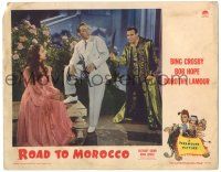 8p788 ROAD TO MOROCCO LC '42 Bob Hope threatens Bing Crosby & Dorothy Lamour w/huge knife!