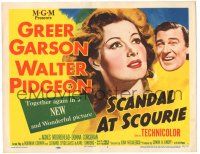 8p192 SCANDAL AT SCOURIE TC '53 great close up art of Greer Garson + Walter Pidgeon!