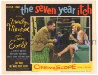 8p813 SEVEN YEAR ITCH LC #2 '55 Billy Wilder, c/u of Tom Ewell & sexy Marilyn Monroe with drink!