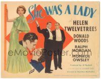8p203 SHE WAS A LADY TC '34 Donald Wood, Ralph Morgan, Helen Twelvetrees full-length!