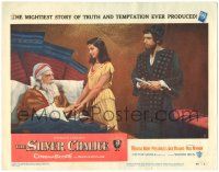 8p825 SILVER CHALICE LC #7 '55 Pier Angeli & Michael Pate attend to elderly Walter Hampden in bed!