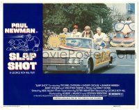 8p830 SLAP SHOT LC #2 '77 hockey star Paul Newman in car at parade after winning the big game!
