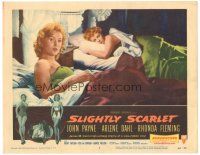 8p832 SLIGHTLY SCARLET LC #5 '56 sexy Rhonda Fleming & Arlene Dahl in bed!
