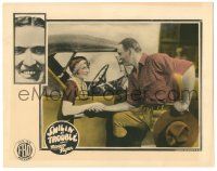 8p834 SMILIN' AT TROUBLE LC '25 Maurice 'Lefty' Flynn flirts with pretty girl in cool car!