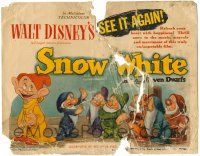 8p212 SNOW WHITE & THE SEVEN DWARFS TC R44 Walt Disney animated cartoon fantasy classic!