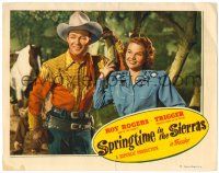 8p858 SPRINGTIME IN THE SIERRAS LC #3 '47 close up of Roy Rogers & Jane Frazee standing by tree!