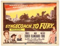 8p224 STAGECOACH TO FURY TC '56 pretty Marie Blanchard & Forrest Tucker in magnificent adventure