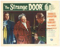 8p868 STRANGE DOOR LC #4 '51 close up of Charles Laughton smiling at creepy Boris Karloff!
