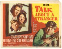 8p235 TALK ABOUT A STRANGER TC '52 George Murphy, Billy Gray, Lewis Stone, chilling film noir!