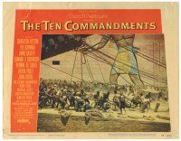 8p891 TEN COMMANDMENTS LC #4 '56 Cecil B. DeMille classic, image of slaves building monument!